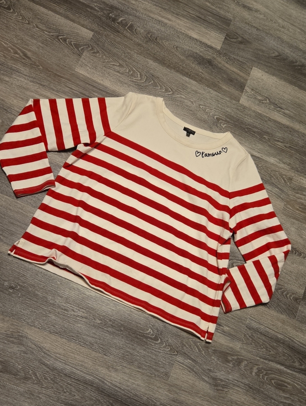 Talbots Red And White Stripe Nautical Top Size 1X